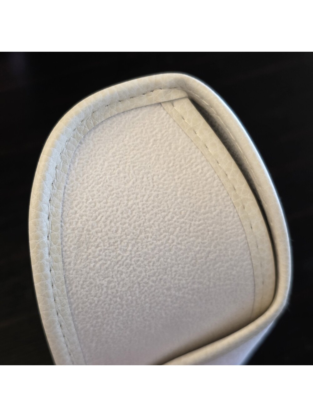 Tom Ford White Suede w/ Leather Trim Semi-Hard Eyeglasses Sunglasses Case Bianco - Picture 9 of 10